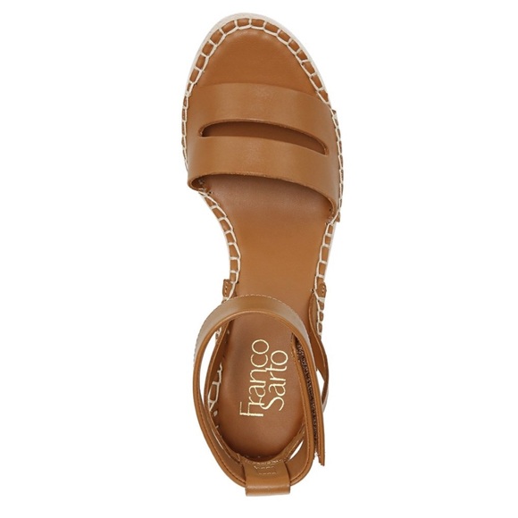 Franco Sarto Callia Beige Leather Espadrille Wedge Sandal Size 11 - Picture 7 of 8